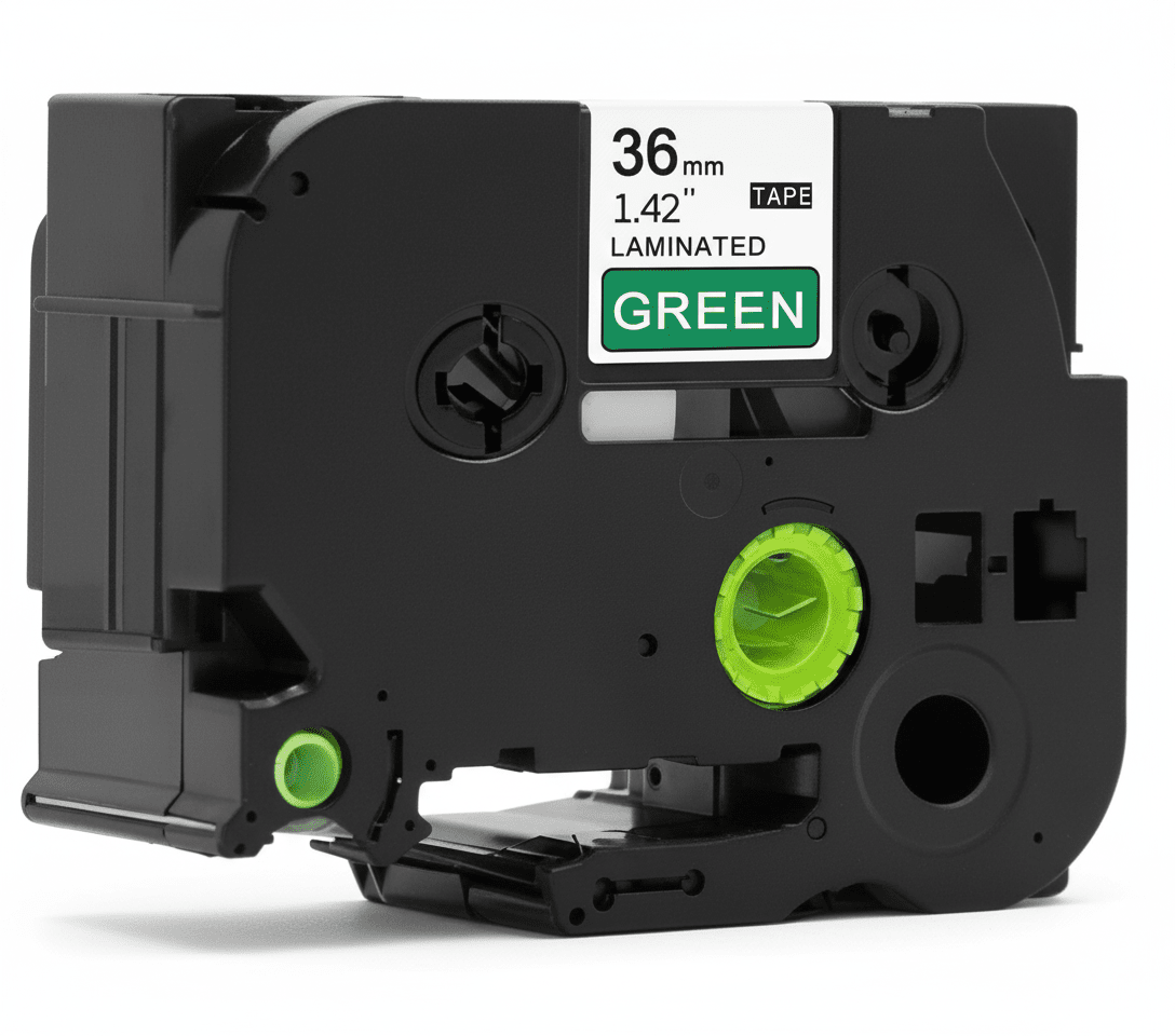 Brother TZe765 Tape Hvid tekst på grøn tape – 36mm x 8m – Uoriginal