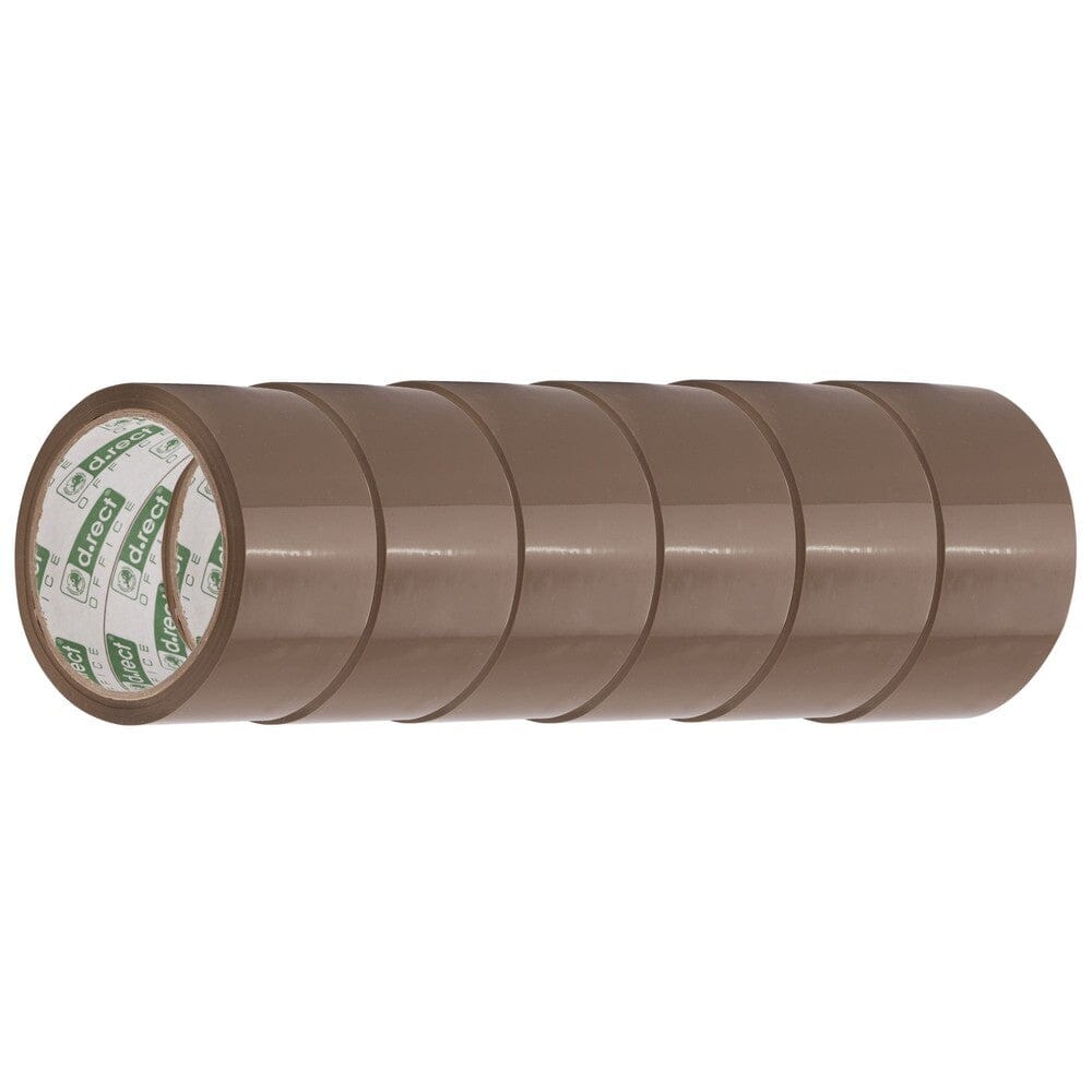 Brun Pakketape 6 stk brun - 48mm x 50m