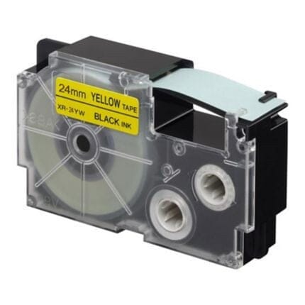 Casio XR-24YW Sort tekst / Gul tape 24 mm x 8 m tape - Kompatibel