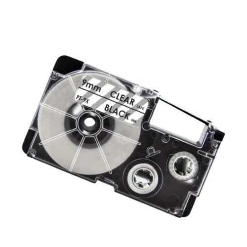 Casio XR-9X Sort tekst / Klar tape 9 mm x 8 m tape - Kompatibel