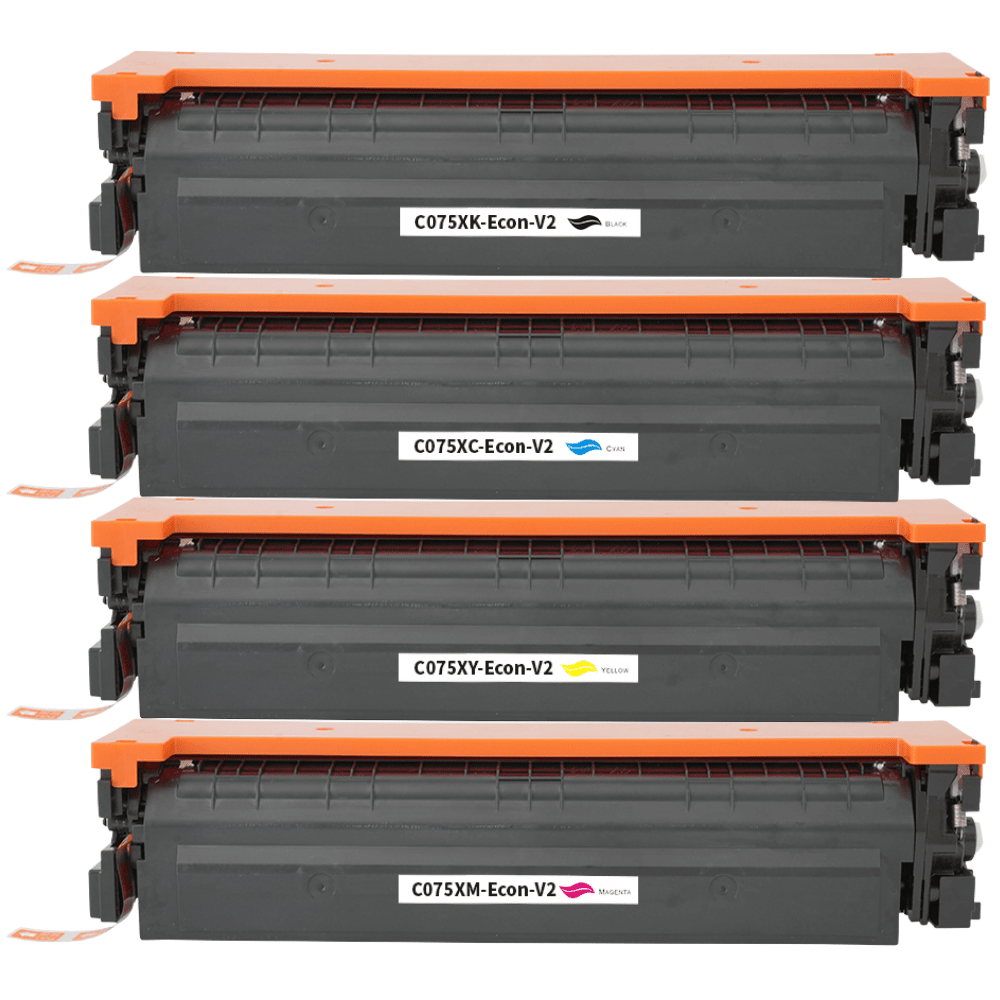 Pakke sæt Canon CRG 075H toner - 4 farver BK-C-M-Y - Kompatibel – 11.000 sider
