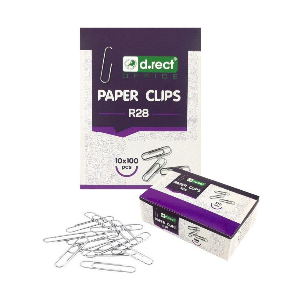 Papir Clips 28 mm, metal 1000 stk.